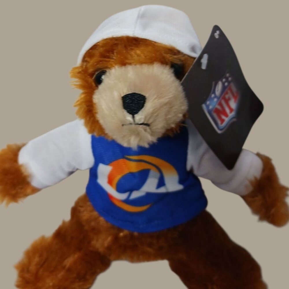 Good Stuff Los Angeles Rams NFL Plush Teddy Bear With Hoodie Brown/Blue "12" - Picture 3 of 11